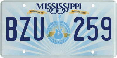 MS license plate BZU259