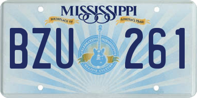 MS license plate BZU261