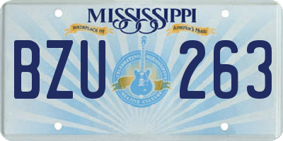 MS license plate BZU263