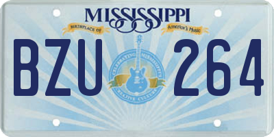 MS license plate BZU264