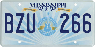 MS license plate BZU266