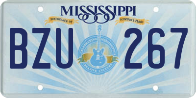 MS license plate BZU267