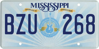 MS license plate BZU268