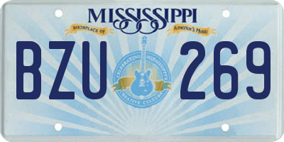 MS license plate BZU269