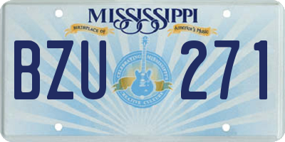 MS license plate BZU271