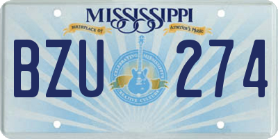 MS license plate BZU274