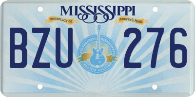MS license plate BZU276