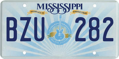 MS license plate BZU282
