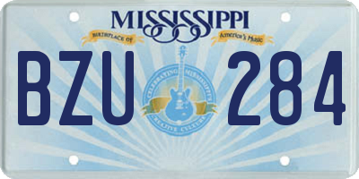 MS license plate BZU284