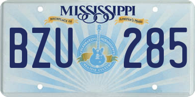 MS license plate BZU285