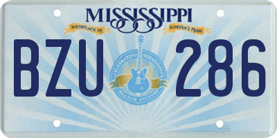 MS license plate BZU286