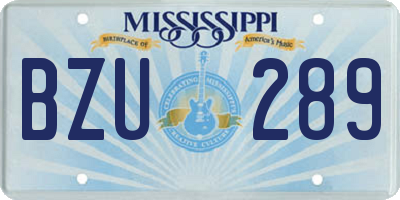 MS license plate BZU289