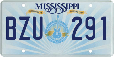 MS license plate BZU291