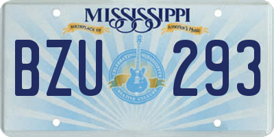 MS license plate BZU293