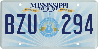 MS license plate BZU294