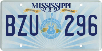 MS license plate BZU296