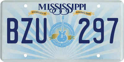 MS license plate BZU297