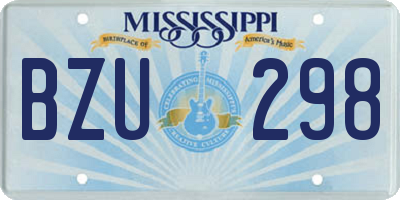 MS license plate BZU298