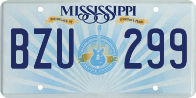 MS license plate BZU299