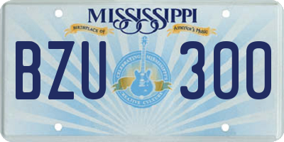 MS license plate BZU300