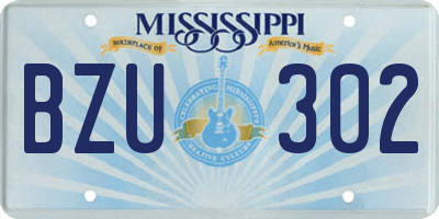 MS license plate BZU302