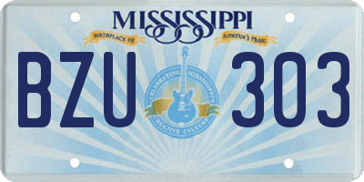 MS license plate BZU303