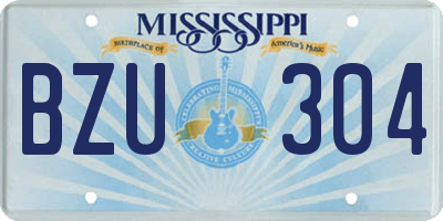 MS license plate BZU304