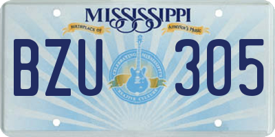 MS license plate BZU305