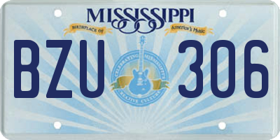 MS license plate BZU306