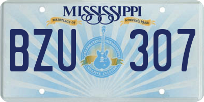 MS license plate BZU307