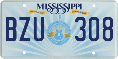 MS license plate BZU308