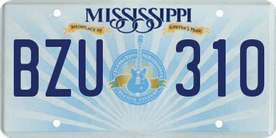 MS license plate BZU310