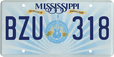 MS license plate BZU318