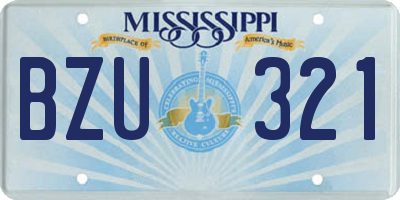 MS license plate BZU321