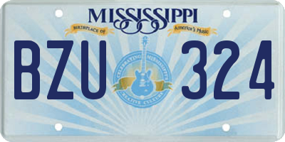 MS license plate BZU324