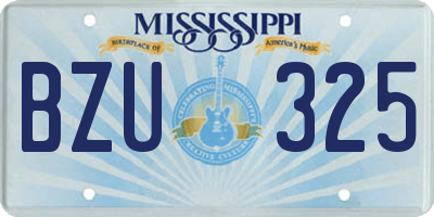 MS license plate BZU325