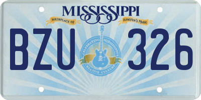 MS license plate BZU326