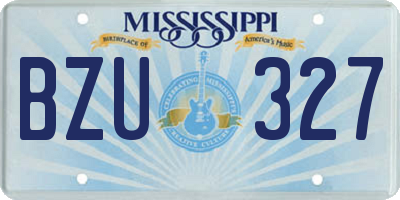 MS license plate BZU327