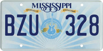 MS license plate BZU328