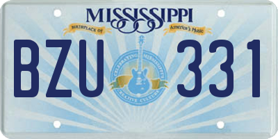 MS license plate BZU331