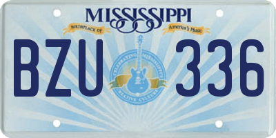 MS license plate BZU336