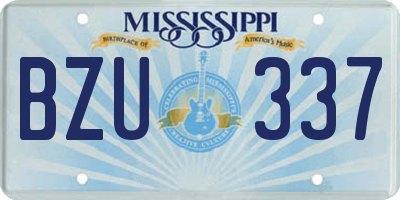 MS license plate BZU337