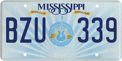MS license plate BZU339