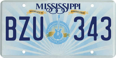 MS license plate BZU343