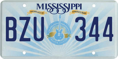 MS license plate BZU344
