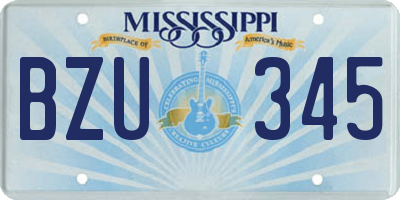 MS license plate BZU345