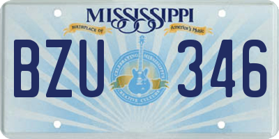 MS license plate BZU346