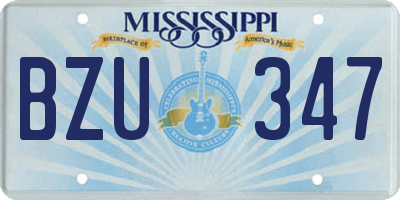 MS license plate BZU347