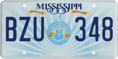 MS license plate BZU348