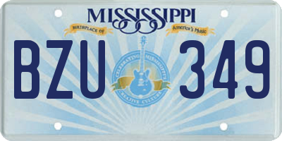 MS license plate BZU349